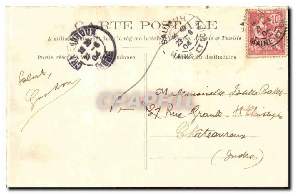 Saumur — Inundaciones 1904 — Rue des Capucins — Fr. Vorlcker, fot. Saumur, deposito - Reverso