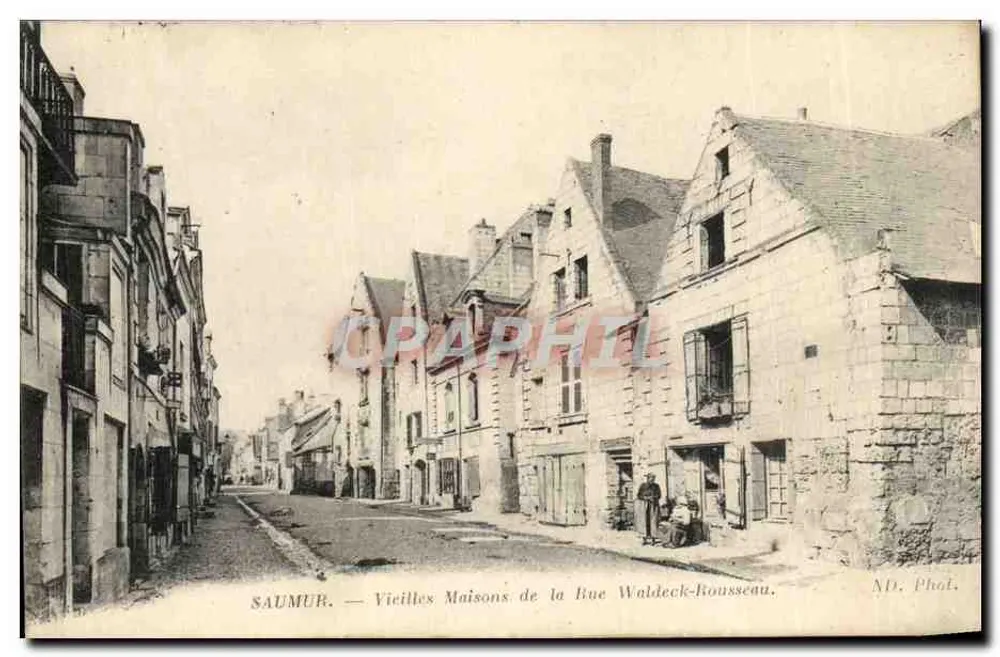 Saumur — Alte Häuser der Straße Waldeck-Rousseau — ND. Fotografie - Vorderseite