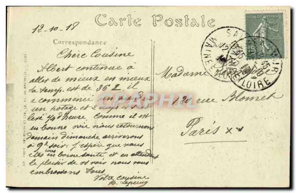 Saumur — Alte Häuser der Straße Waldeck-Rousseau — ND. Fotografie - Rückseite
