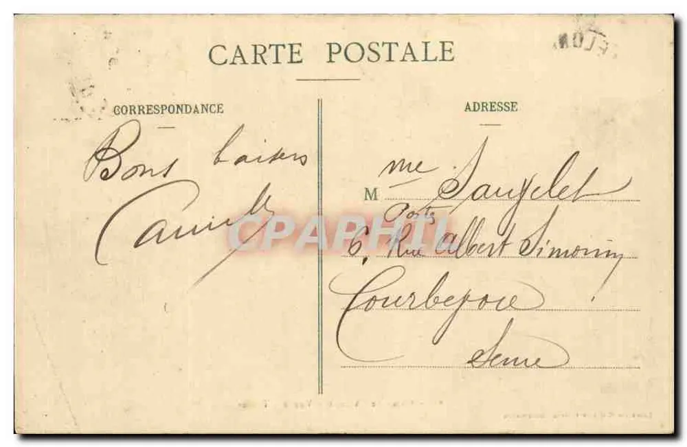 Camp de Châlons — Ansicht der Zelte — Militär-Bibliothek Guérin, Mourmelon - Rückseite