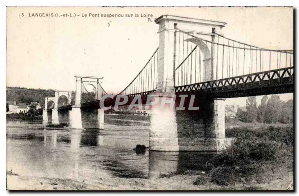 Langeais (Loire-et-Loire) — Der Hängbrücke über die Loire — R. B. - Vorderseite