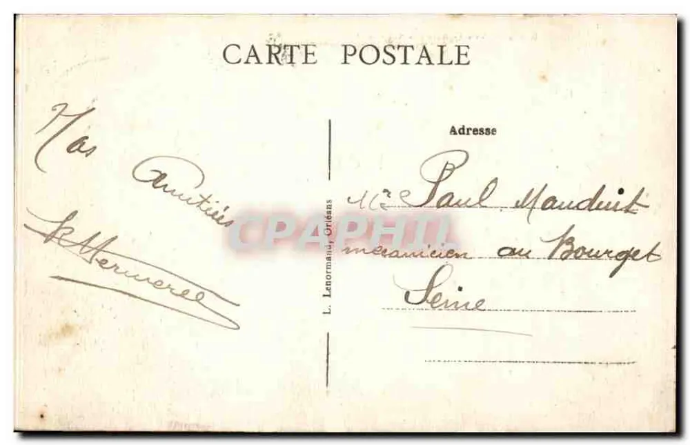 Blois — Vista Geral de Voo — L. Lenormand, Orléans - Verso