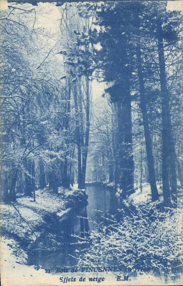 Bois de Vincennes no inverno — Efeitos de neve — E.M. n°21 - Frente