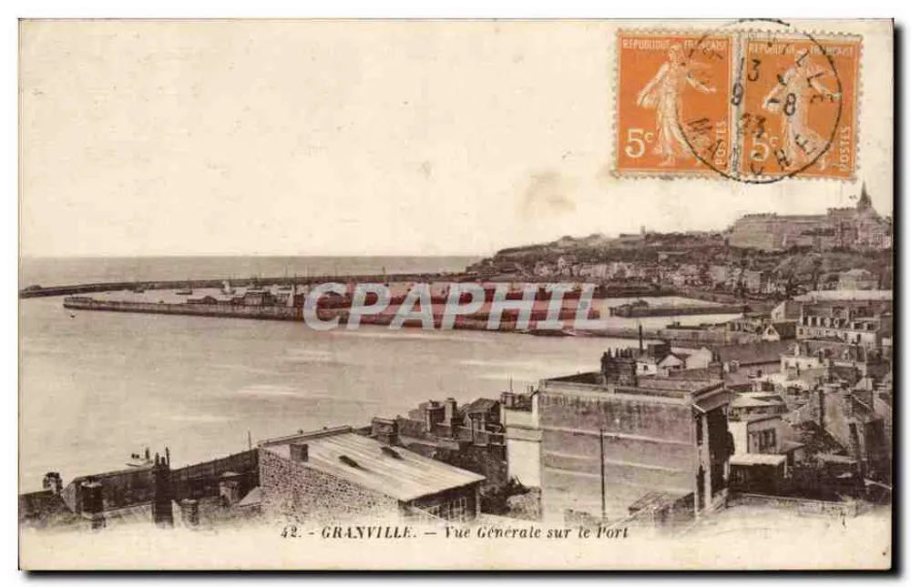 Granville — Allgemeiner Blick auf den Hafen — Édition E. Lecoutey - Vorderseite
