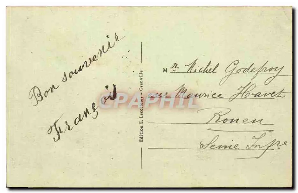 Granville — Allgemeiner Blick auf den Hafen — Édition E. Lecoutey - Rückseite