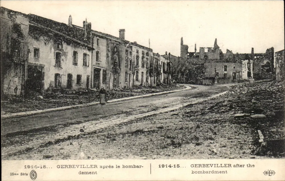 Gerbéviller — nach dem Bombenangriff — 35. Serie, Verlag: B-D - Vorderseite