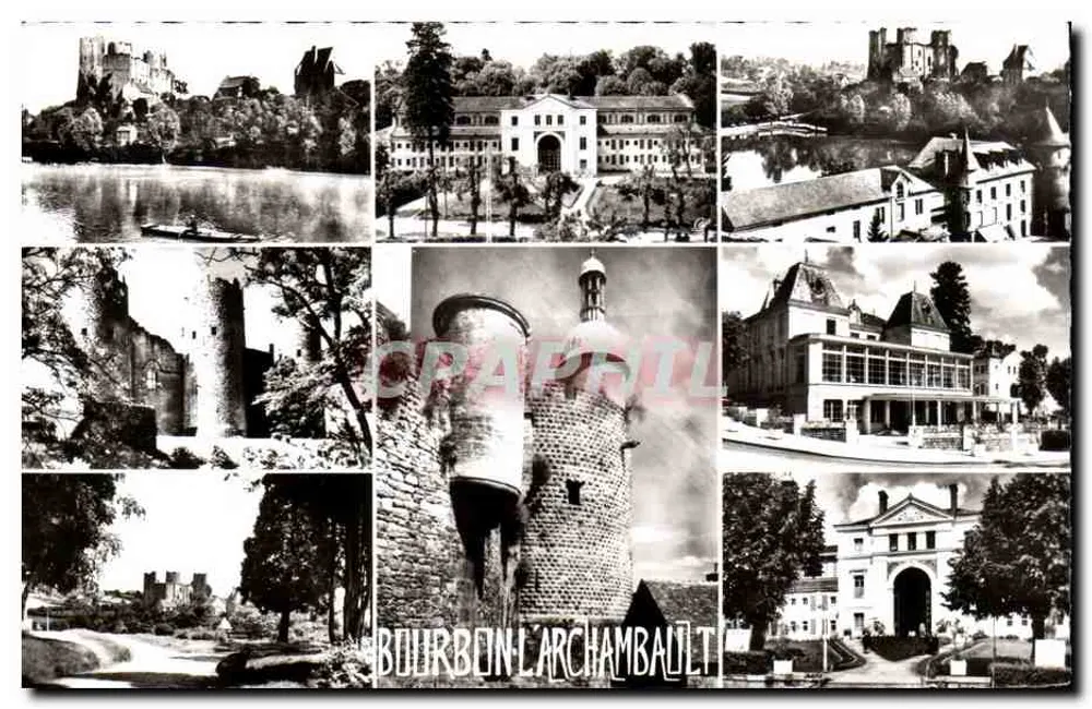 Bourbon-l'Archambault — Colagem de locais históricos e arquitetônicos — Réal-Photo, n°1007 - Frente
