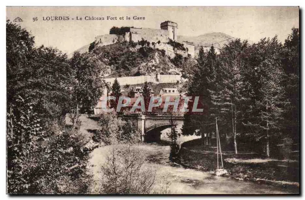 Lourdes - Das befestigte Schloss und der Gave — Verlag: 4. Algacienne der Künste und mechanischen Techniken, Straßburg - Vorderseite