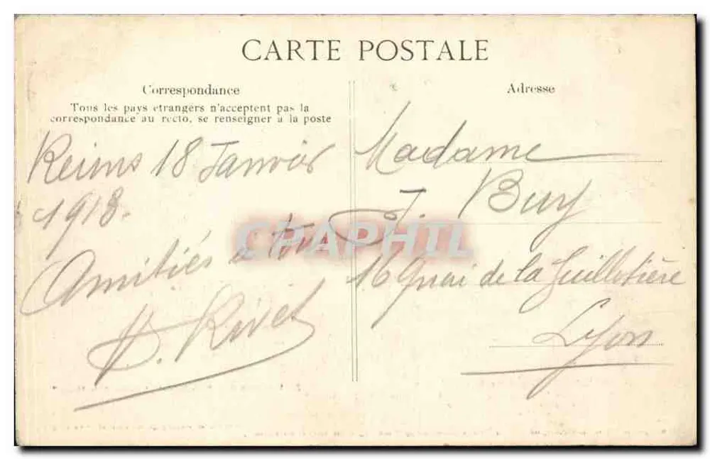 Reims — Fachada da Catedral — ELD n°52 - Verso