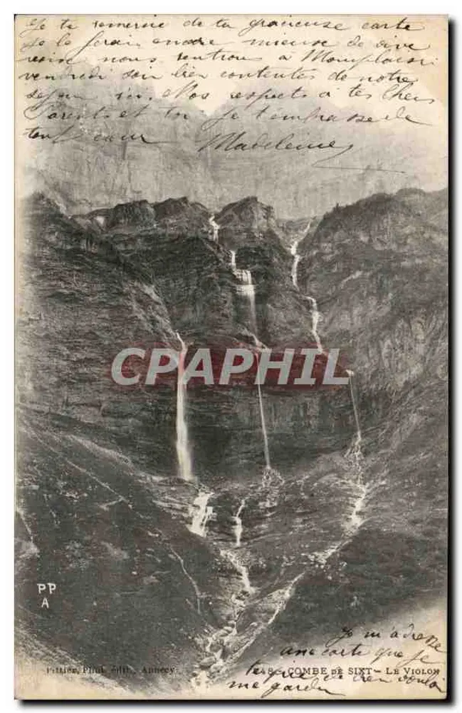 Tumba de Sixt - O Violino — vista da cascata — editada por P. P. A. Annecy - Frente