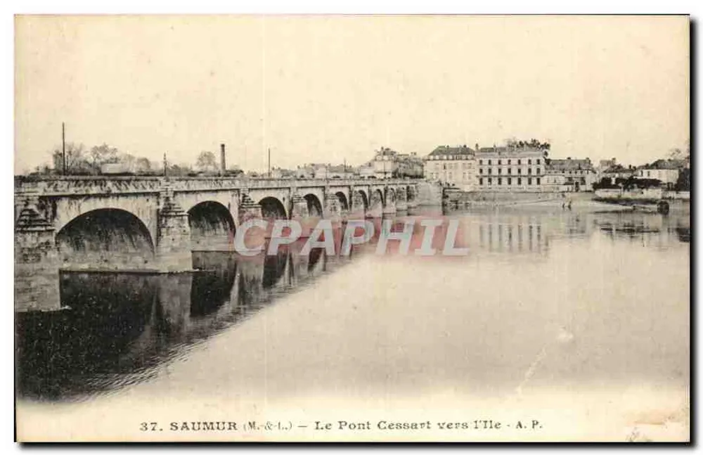 Saumur — O Ponte Cessart em direção à Ilha — M. & L. - n°37 - Frente