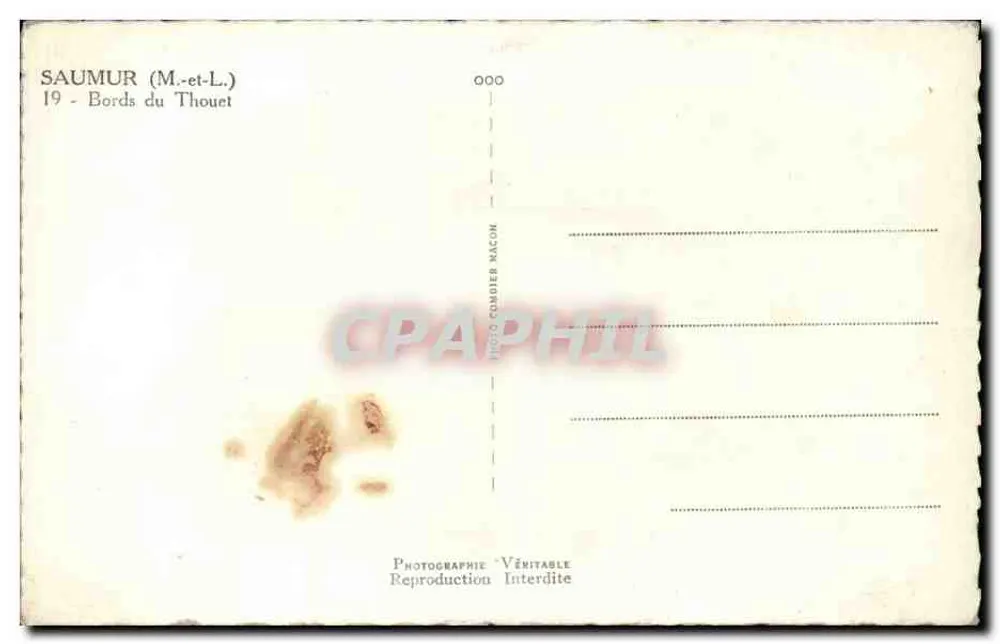 Saumur (M.-et-L.) — Margens do Thouet — Photo Cumbier Naccon - Verso