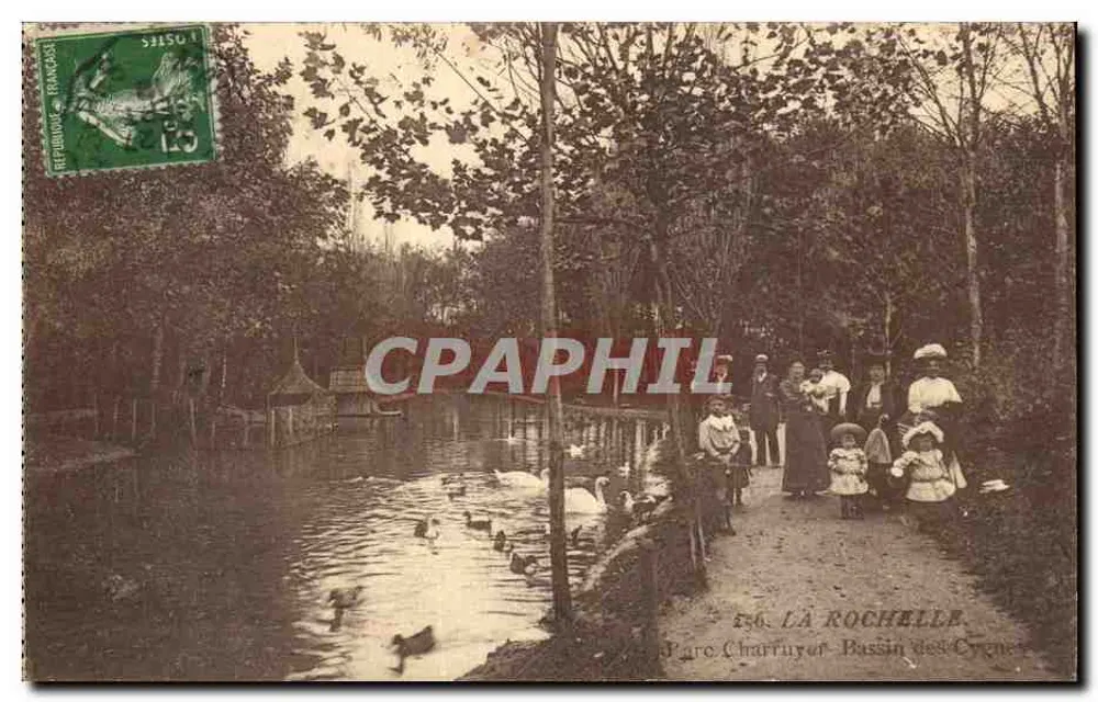 La Rochelle — Parc Charruyer, Schwannenteich — unbekannter Verlag, Nr. 556 - Vorderseite