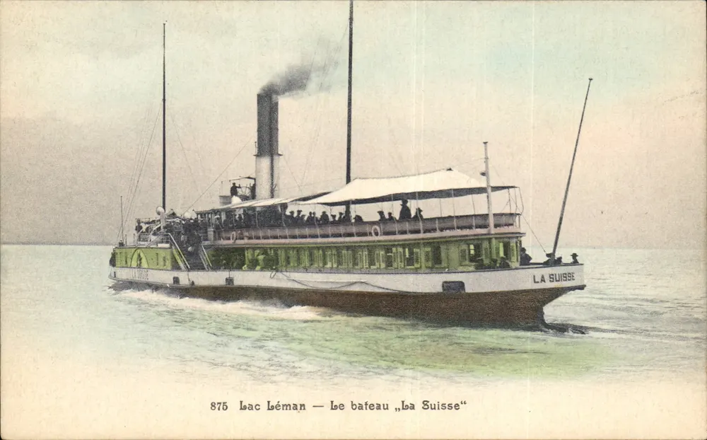 Lago Léman — O navio „La Suisse“ — C.T. & Cie à G - Frente