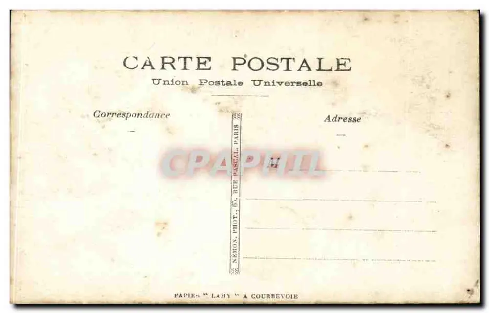 Grupo de soldados em acampamento florestal — editor Papier 'Laby' em Courbevoie - Verso