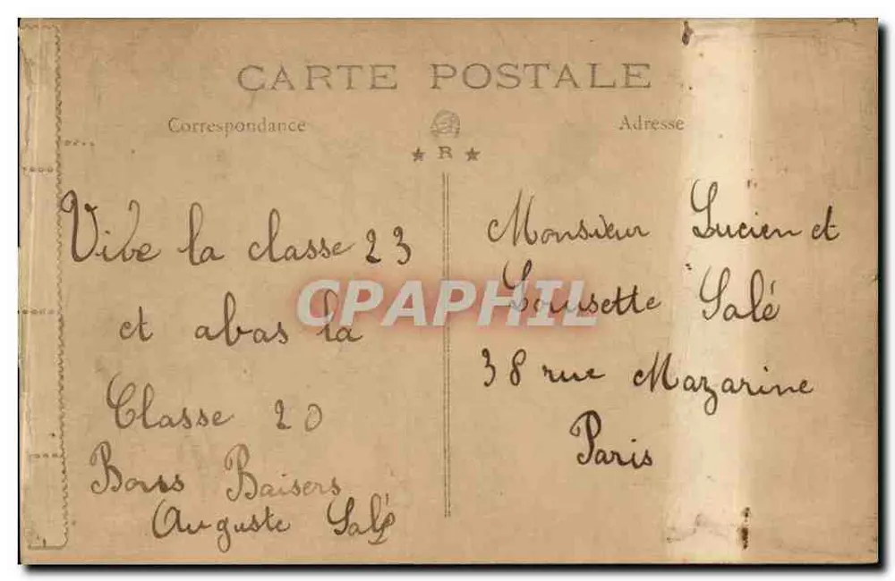 Classe 23 — 1920 — Editor não identificado - Verso