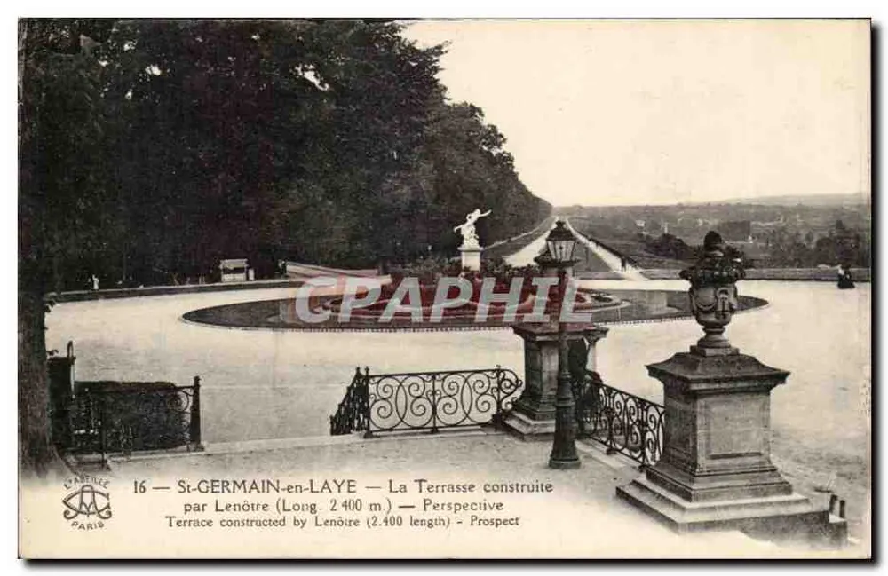 St-GERMAIN-en-LAYE — A Terrasse construída por Lenôtre (Comp. 2 400 m.) — Editor: Lapetille, Paris - Frente