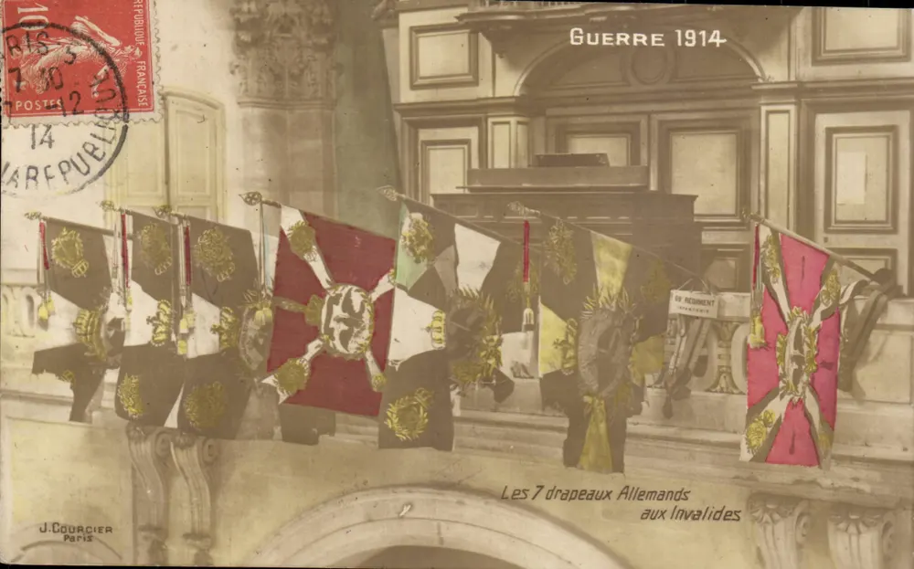 Die 7 deutschen Fahnen bei den Invaliden — Krieg 1914 — J. Courcier Paris - Vorderseite