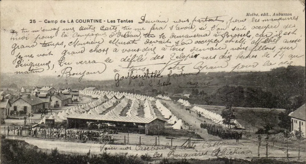 Camp de LA COURTINE — Les Tentes — Mothe, Verlag, Aubusson - Vorderseite