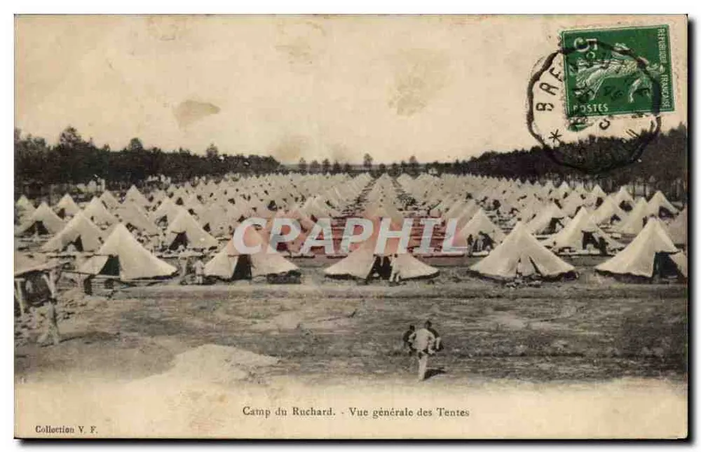 Camp du Ruchard — Allgemeiner Blick auf die Zelte — Sammlung V. F. - Vorderseite