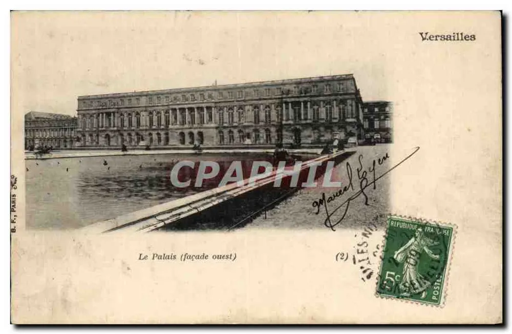 Versailles — O Palácio (fachada oeste) — B. F., Paris (2) - Frente