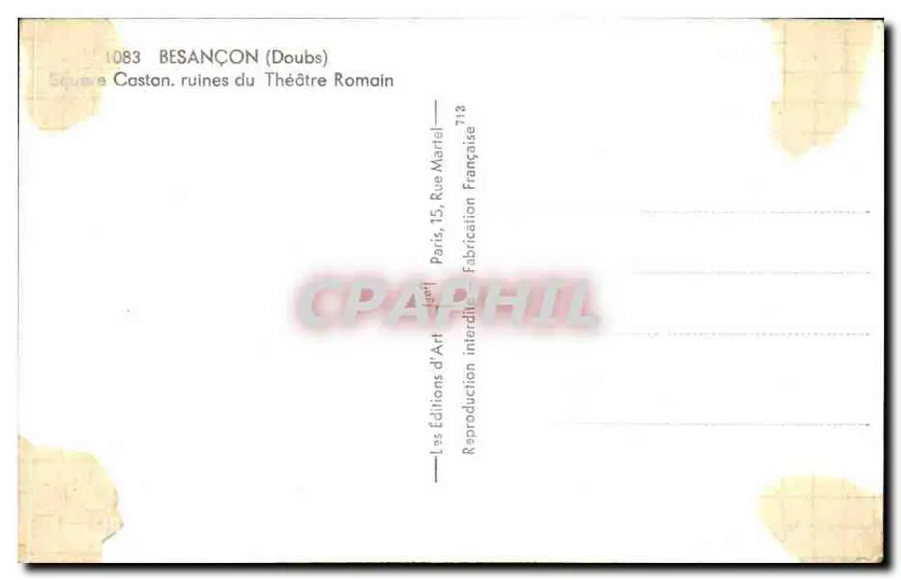 Besançon (Doubs) — Ruinen des römischen Theaters — Square Castan — Verlag Yvon - Rückseite