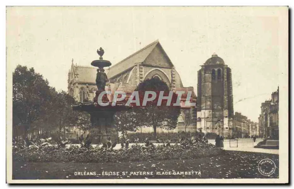 Orléans — Kirche Saint-Paterné und Place Gambetta — Verleger: B. Lecrerc (Orléans) - Vorderseite