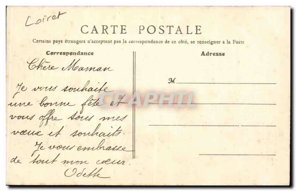 Orléans - Rathaus - Trauzimmer — B.F., Paris, n°243 - Rückseite