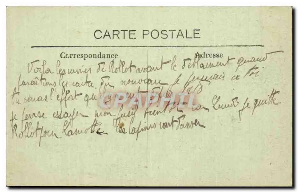 Rollot (Somme) — Praça Galland — ruínas após a Guerra 1914-18 — Maupetit Rollot - Verso