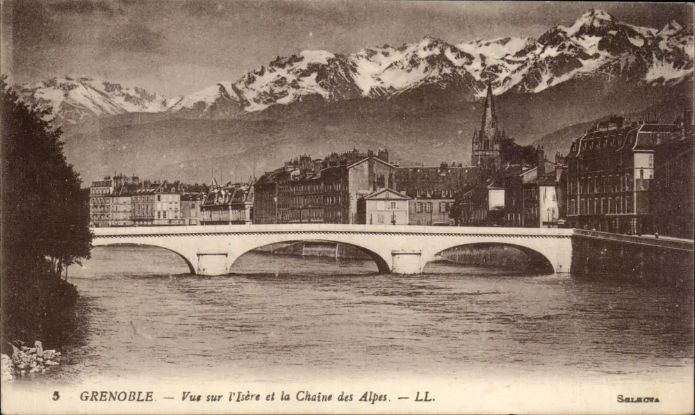Grenoble — Ansicht der Isère und der Alpenkette — LL. Selecta - Vorderseite