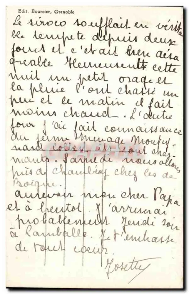 Uriage-les-Bains - O Castelo — Dauphiné, editor Edit. Bourcier, n° 851 - Verso