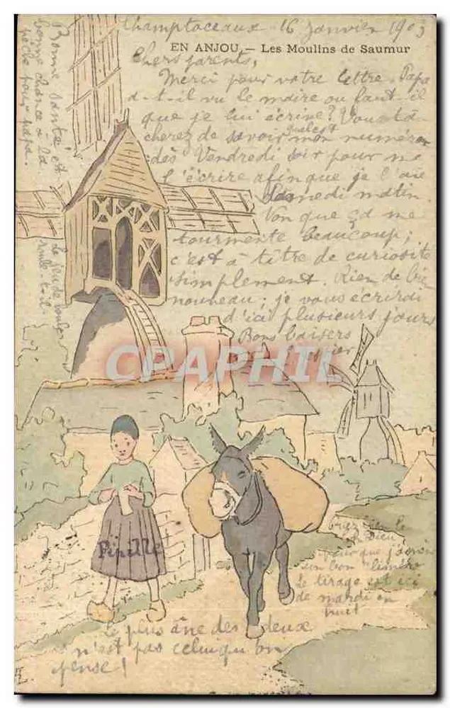 Die Mühlen von Saumur — Anjou — unbekannte Ausgabe - Vorderseite