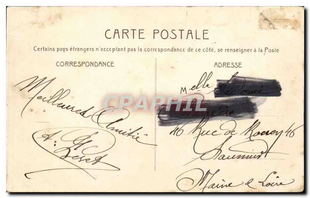 Saint-Aignan (Loir-et-Cher) — La escalera monumental del castillo — editor desconocido, n.º (13) - Reverso