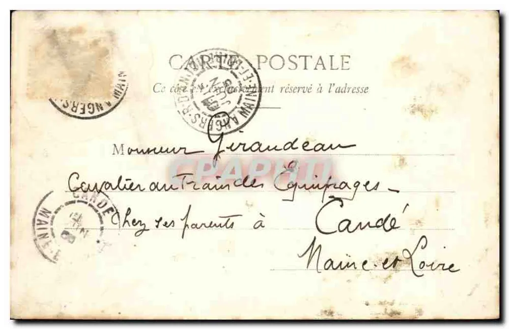 Angers - A Rue Alsace-Lorraine — vista de rua com café e farmácia — Coleção G. I. D., de Nantes - Verso