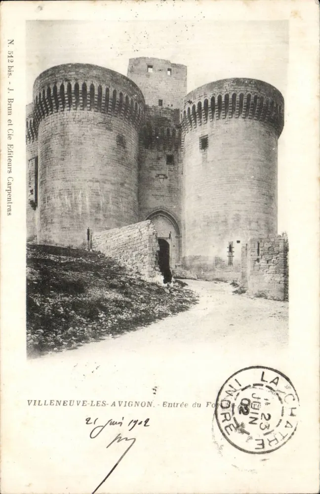 Villeneuve-lès-Avignon — Eingang zum Fort — J. Brun et Cie, Verleger Carpentras, Nr. 542 bis - Vorderseite