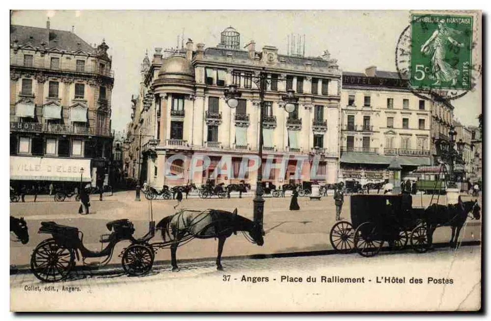 Angers - Place du Ralliement - Das Postamt — Collet, Verlag, Angers, Nr. 37 - Vorderseite