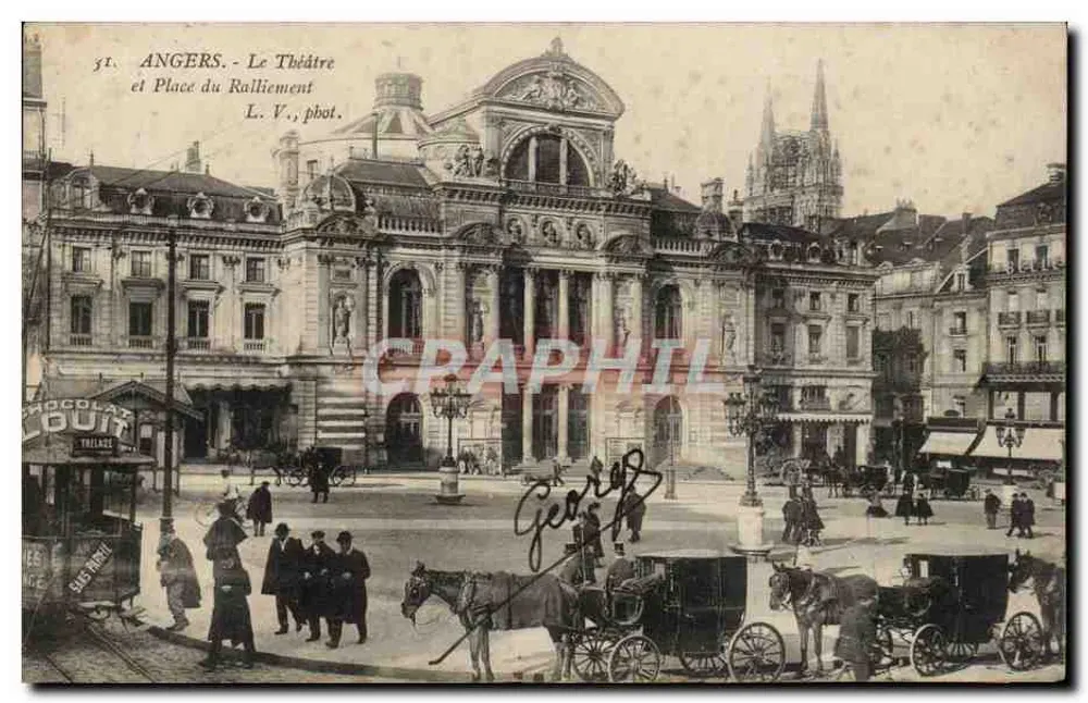 Angers - Das Theater und Place du Ralliement — L. V., phot. - Vorderseite