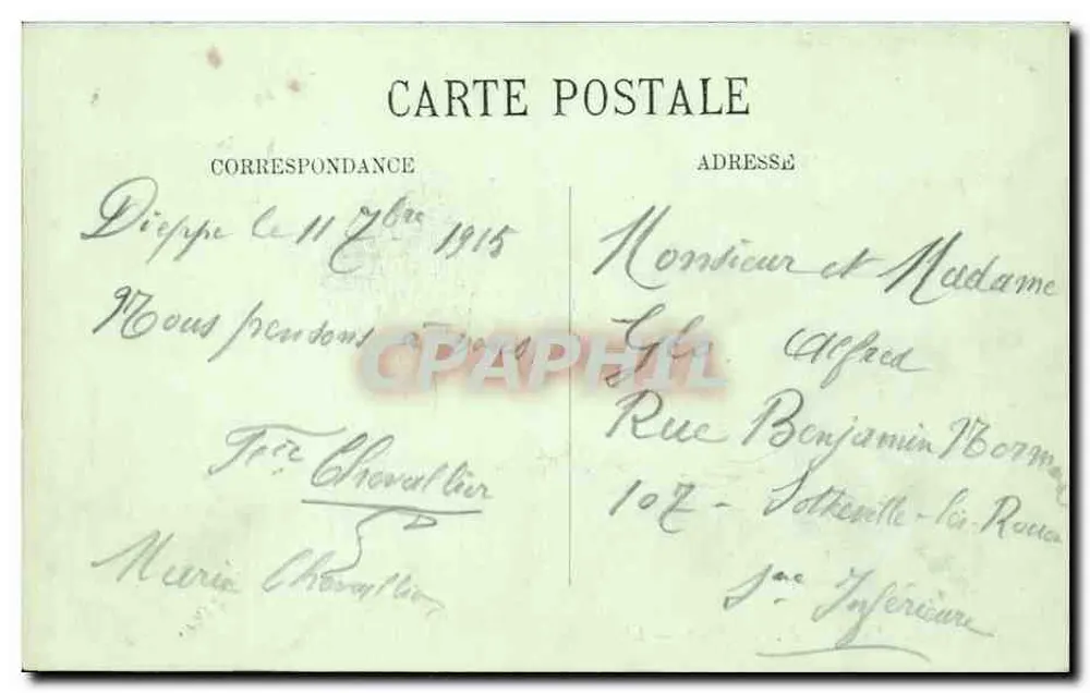 Dieppe — La Malle in den Molen — LL. — Verleger LL. — N° 89 - Rückseite