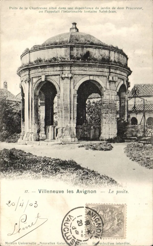 Pozo de la Chartreuse en Villeneuve-lès-Avignon — Maison Universelle, Nouvelles Galeries, Avignon — n°17 - Anverso