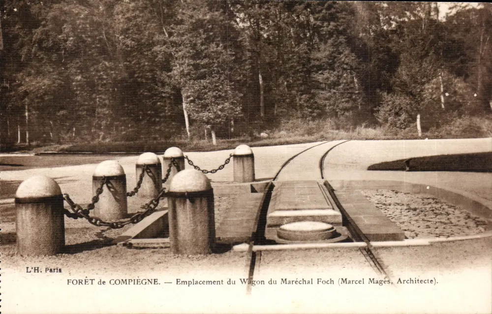 Bosque de Compiègne — Ubicación del Vagón del Mariscal Foch — Marcel Mages, Arquitecto - Anverso