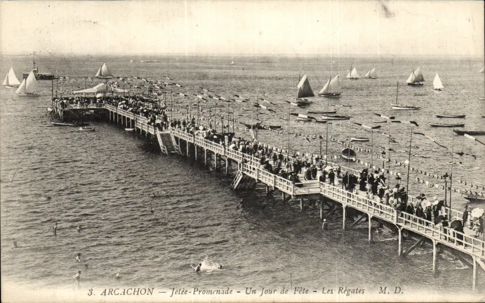 Arcachon — Jetty-Promenade — Ein Festtag — Die Regatten — M.D. - Vorderseite