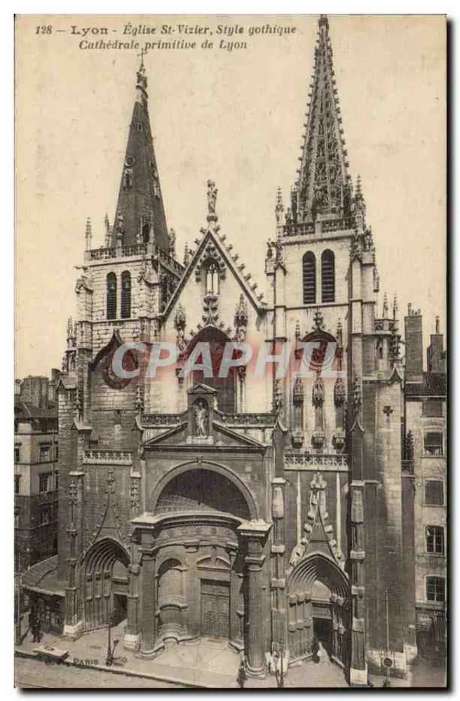 Lyon — Kirche Saint-Vizier, Gotik-Stil — Ursprüngliche Kathedrale von Lyon — Nr. 128 - Vorderseite