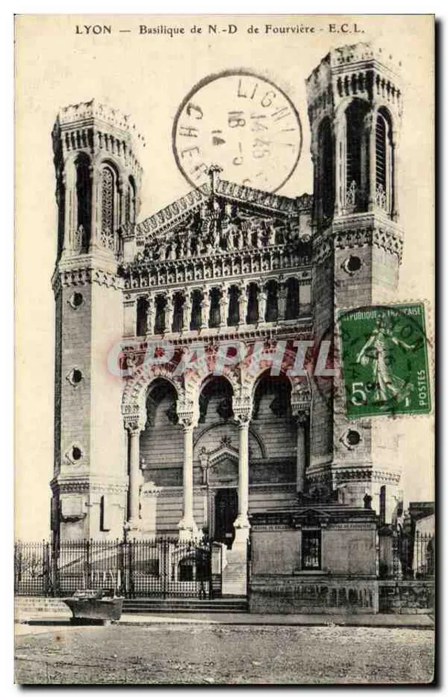 LYON — Basílica de N.-D. de Fourvière - E.C.L. - Frente
