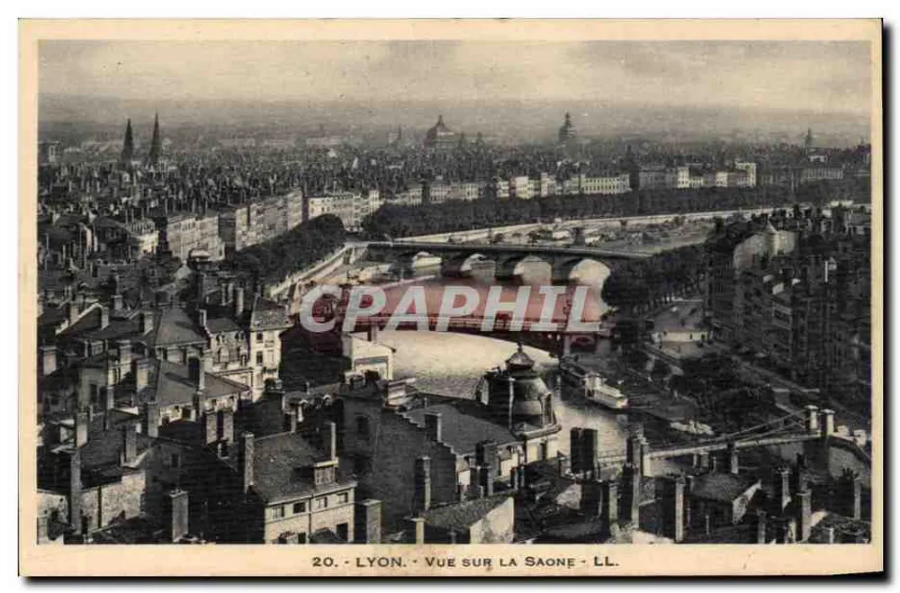 Lyon - Vista sobre a Saône — Editor Lévy e Neurden, n°20 - Frente