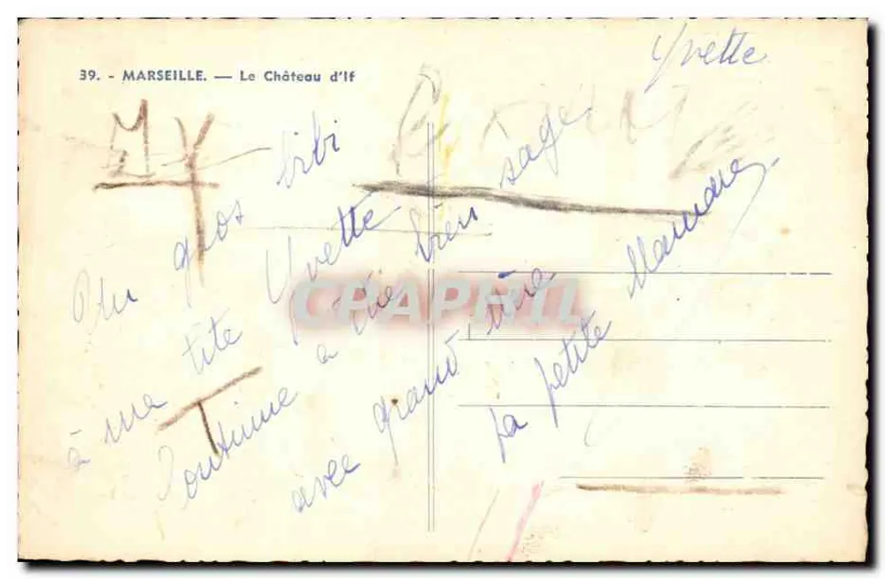 Marseille — O Castelo de If — Editor não identificado, n° 39 - Verso