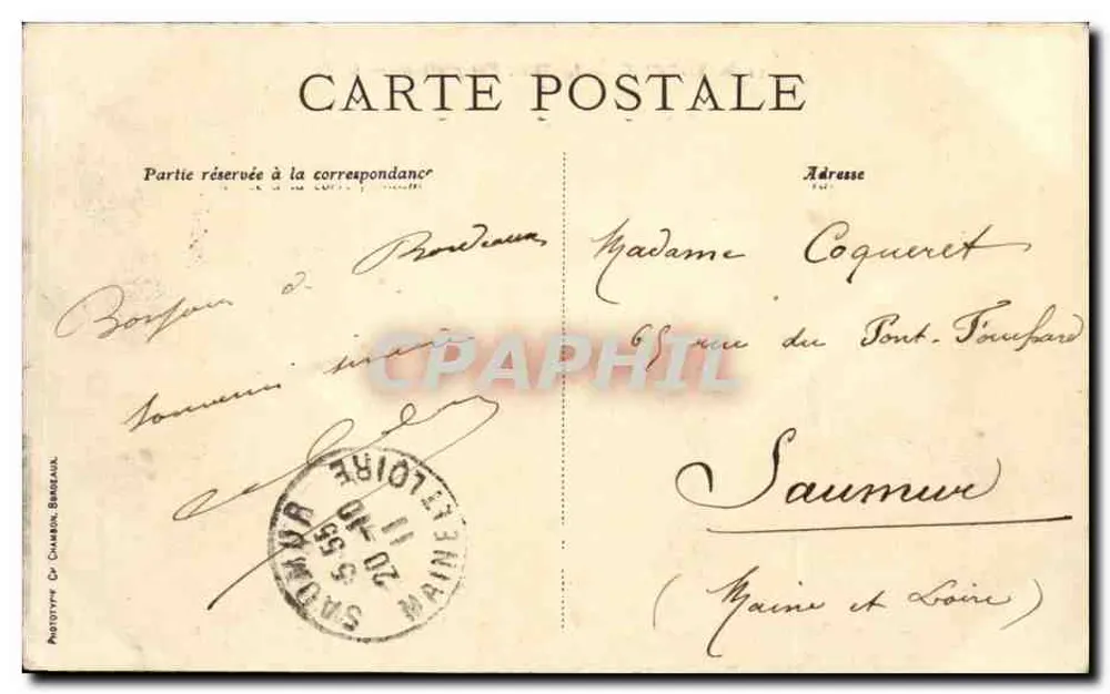 Bordeaux — A Baía, Vista geral — C. B. - Verso