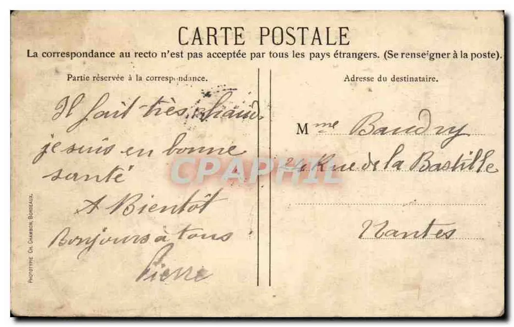 Bordeaux — O Ponte — C. C. - Verso