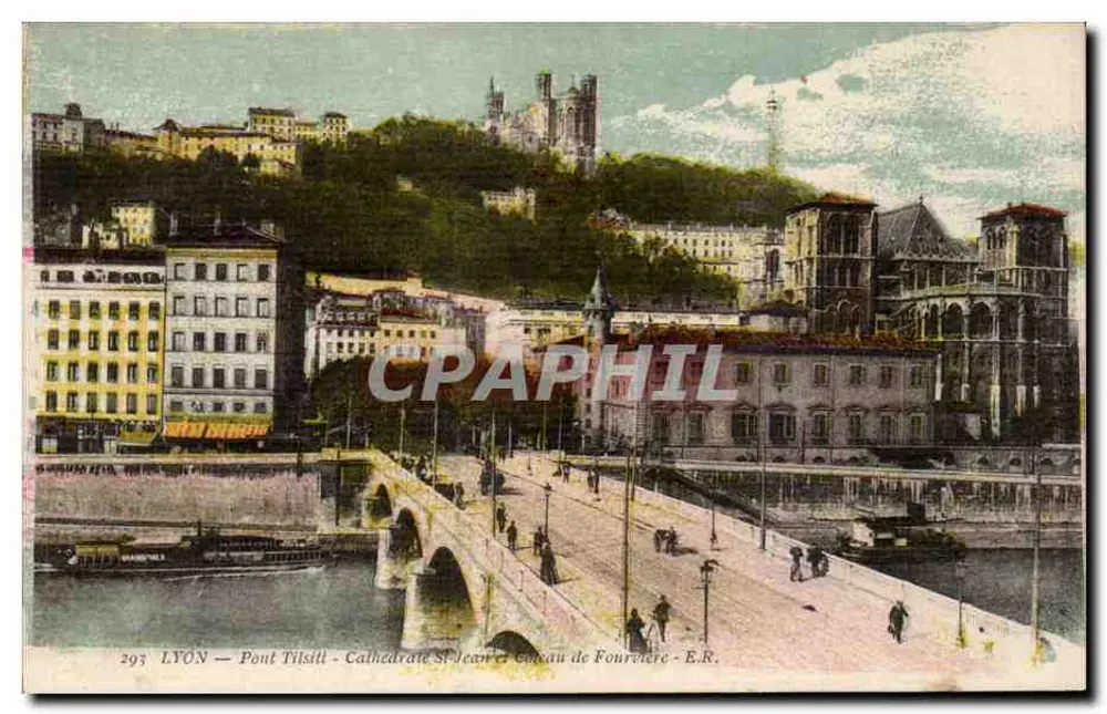 LYON — Brücke Tilloy - Kathedrale Saint-Jean und Kloster Fourvière - E.R. - Vorderseite
