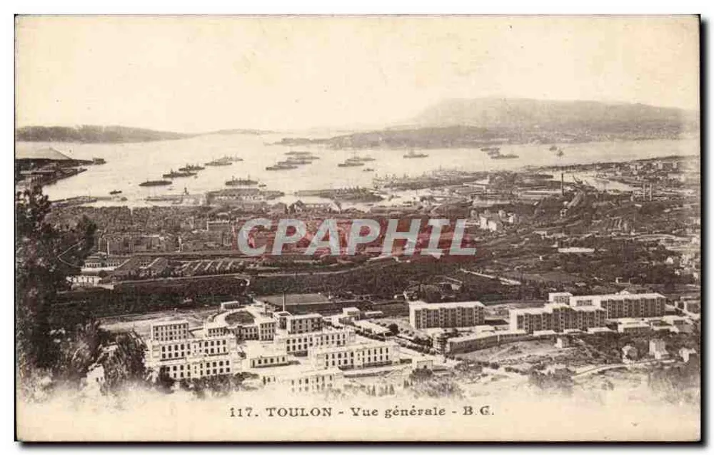 Toulon — Vue générale — B.G. — Éditeur B.G. n° 117 - Frente