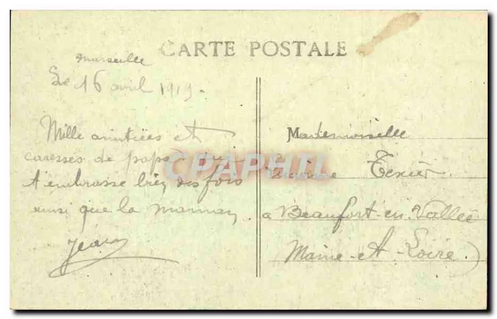 Marseille - Castelo de If — vista marítima com barcos a vela — editor não identificado - Verso